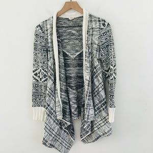 TINY Anthropologie Plaid Waterfall Cardigan